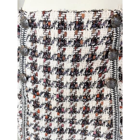 Veronica Beard Starck Tweed Mini Skirt Black Brown Sz 6 - Picture 8 of 13